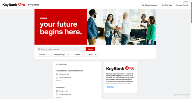 Security scan screenshot of https://keybank.wd5.myworkdayjobs.com/External_Career_Site