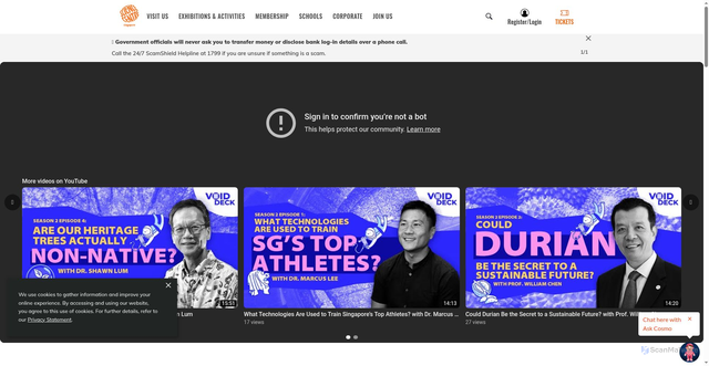 Security scan screenshot of https://www.science.edu.sg/