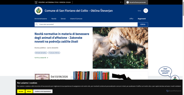 Security scan screenshot of https://www.comune.sanflorianodelcollio.go.it/