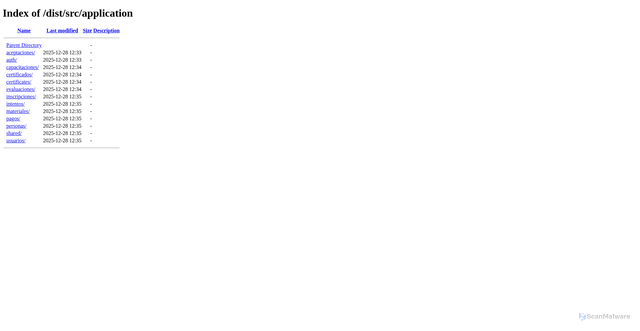Security scan screenshot of https://api.formar360.com/dist/src/application/