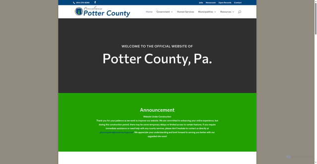 Security scan screenshot of https://pottercountypa.gov/