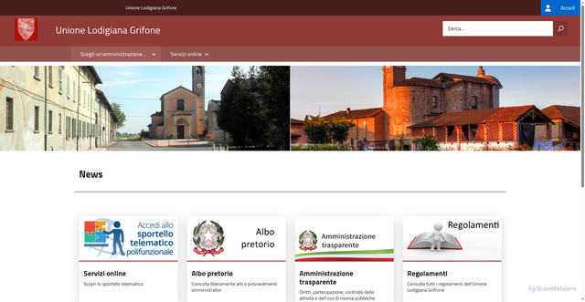 Security scan screenshot of https://www.unionelodigianagrifone.it/