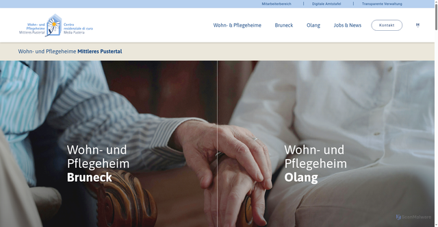 Security scan screenshot of https://www.altenheime-bruneck-olang.it/de/home.html