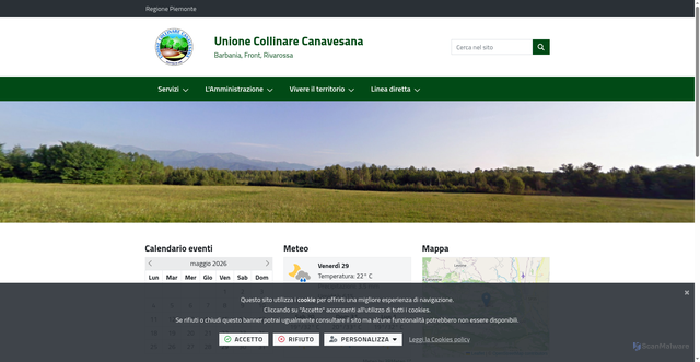 Security scan screenshot of https://www.unionecollinarecanavesana.it