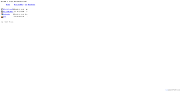 Security scan screenshot of https://fwupdate.dlink.ru