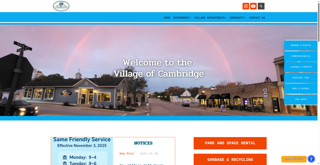 Security scan screenshot of https://cambridgewi.gov/
