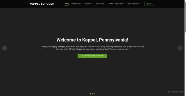 Security scan screenshot of https://koppelborough.gov/