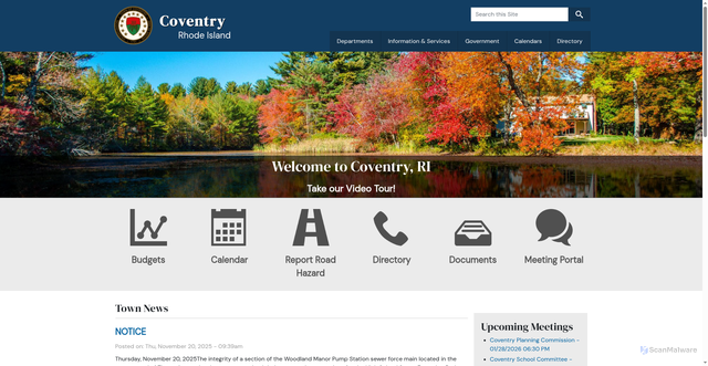 Security scan screenshot of https://coventryri.gov/