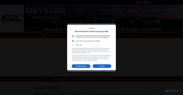 Security scan screenshot of https://www.jordanmiller.news/