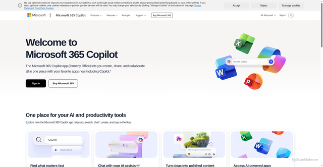Security scan screenshot of https://frc-region.pods.officeapps.live.com