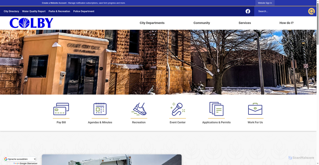 Security scan screenshot of https://cityofcolbyks.gov/