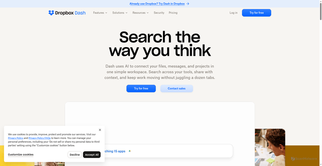 Security scan screenshot of https://dash.dropbox.com/