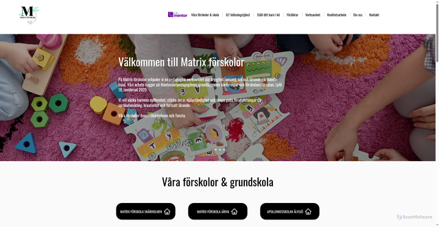 Security scan screenshot of https://matrixforskola.se