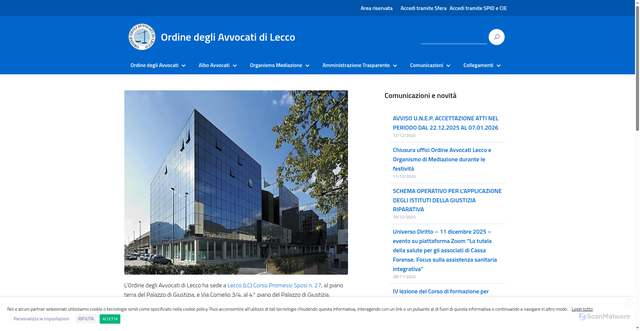 Security scan screenshot of https://ordineavvocati.lecco.it/