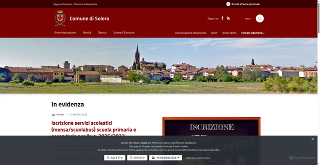 Security scan screenshot of https://www.comune.solero.al.it