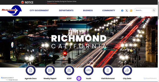 Security scan screenshot of https://richmondca.gov/