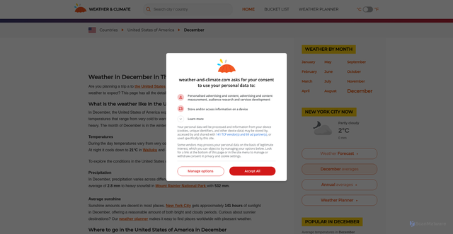 Security scan screenshot of https://weather-and-climate.com/averages-United-States-of-America-December