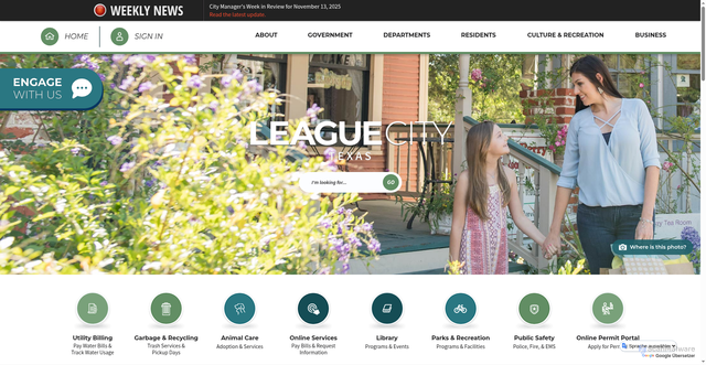 Security scan screenshot of https://leaguecitytx.gov/