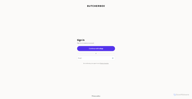 Security scan screenshot of https://member.butcherbox.com