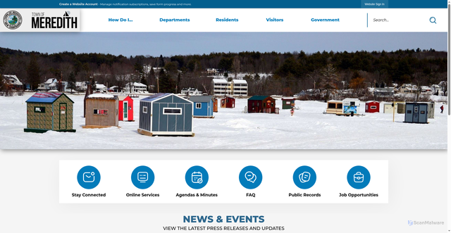 Security scan screenshot of https://meredithnh.gov/