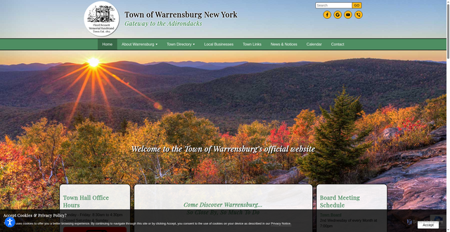 Security scan screenshot of https://warrensburgny.gov/