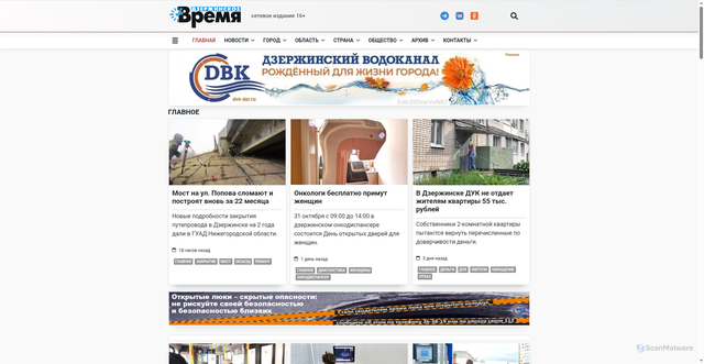Security scan screenshot of https://dzer.ru