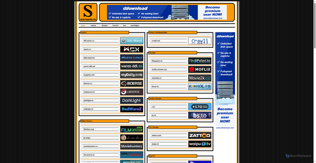 Security scan screenshot of https://startseite.to