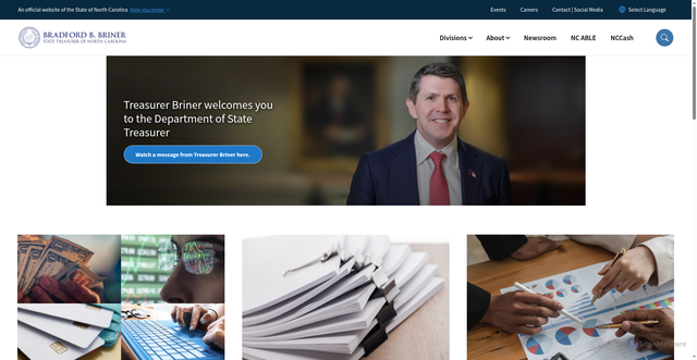 Security scan screenshot of https://www.nctreasurer.gov/
