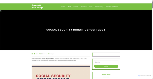 Security scan screenshot of https://jordangmaccullagh.pages.dev/kkbvp-social-security-direct-deposit-2025-hpadp/
