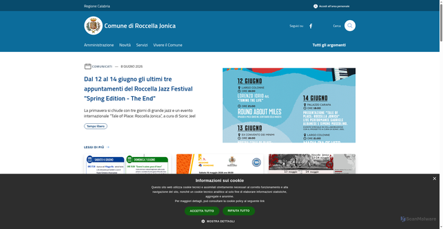 Security scan screenshot of https://www.comune.roccella.rc.it/