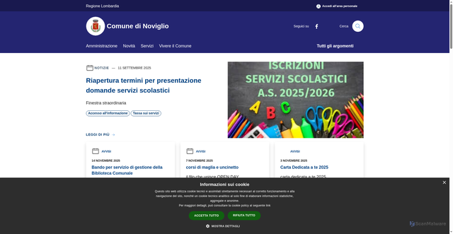 Security scan screenshot of https://www.comune.noviglio.mi.it/it