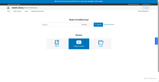 Security scan screenshot of https://mie.lwwhealthlibrary.com