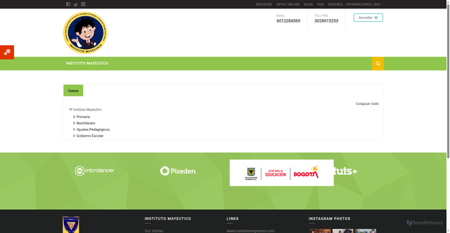 Security scan screenshot of https://institutomayeutico.online/?lang=es