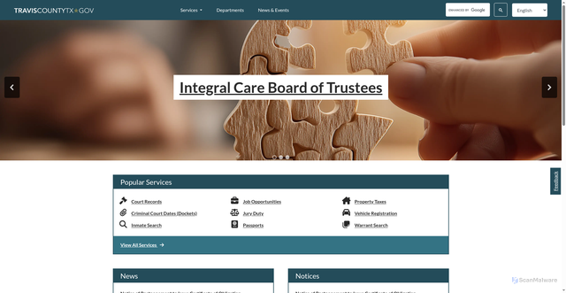 Security scan screenshot of https://www.traviscountytx.gov/