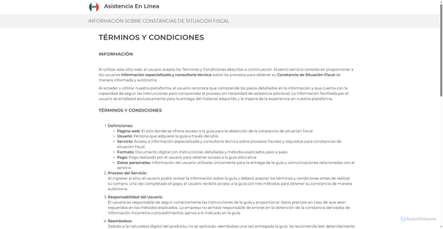 Security scan screenshot of http://wesolutionsonline.site/terminos.html