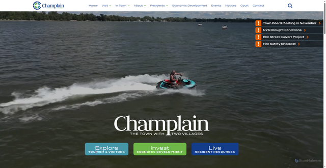 Security scan screenshot of https://www.townofchamplain.gov/