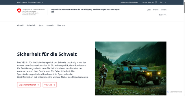 Security scan screenshot of http://www.vbs-ddps.ch