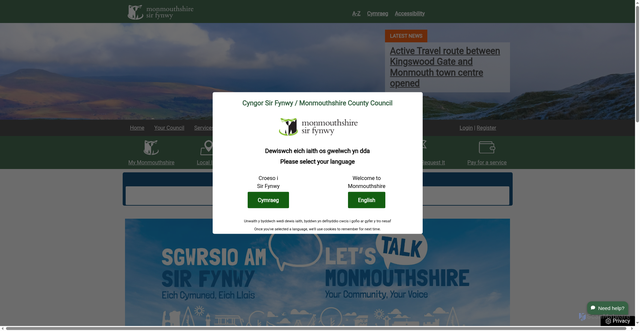 Security scan screenshot of https://www.monmouthshire.gov.uk/