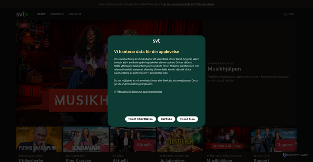 Security scan screenshot of https://www.svtplay.se/