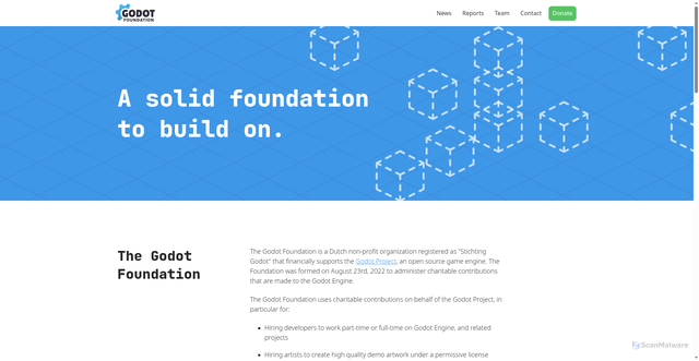 Security scan screenshot of https://godot.foundation