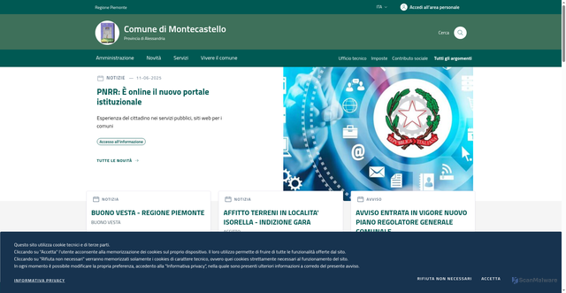 Security scan screenshot of https://www.comune.montecastello.al.it/