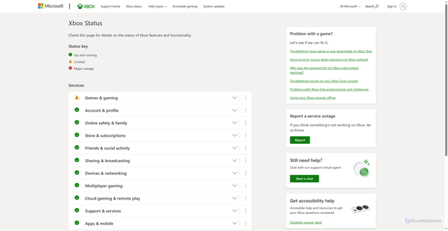 Security scan screenshot of https://xnotify.xboxlive.com