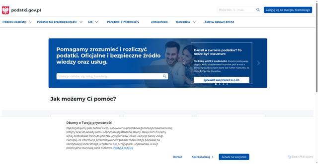 Security scan screenshot of https://podatki.gov.pl