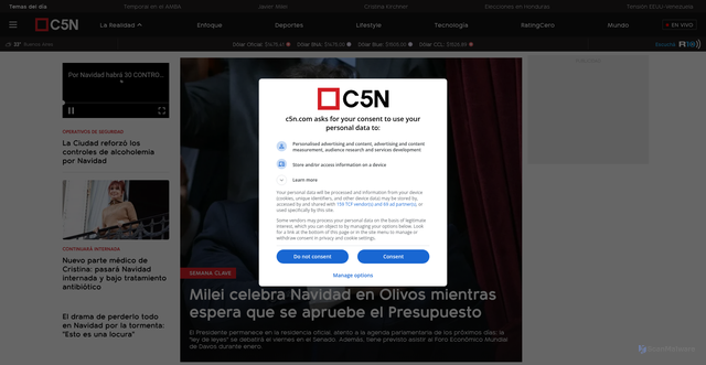 Security scan screenshot of https://www.c5n.com/