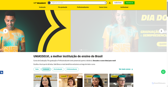 Security scan screenshot of https://uniasselvi.com.br