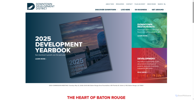 Security scan screenshot of https://downtownbatonrouge.org/