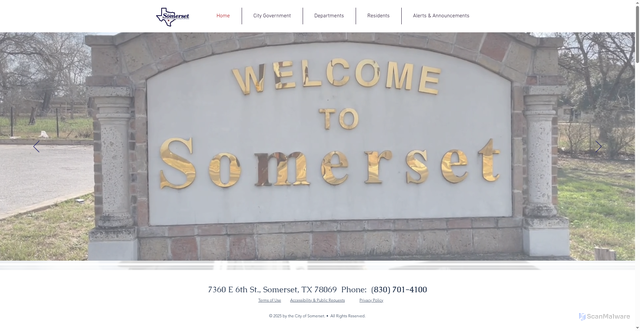 Security scan screenshot of https://www.somersettx.gov/