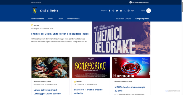 Security scan screenshot of https://www.comune.torino.it