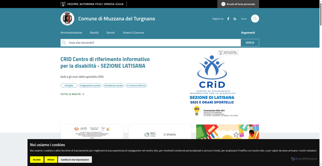 Security scan screenshot of https://www.comune.muzzanadelturgnano.ud.it/