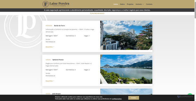 Security scan screenshot of https://lainepereira.com.br/